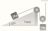 Find the acceleration of 2kg block