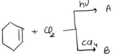 In the following reactions, find the product A and B