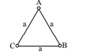 Three equal masses m are kept at vertices (A, B, C) of an equilateral triangle