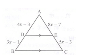 adjoiningfigure,DE∥BC, thenvalueofxare