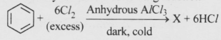 Identify X in the following reaction