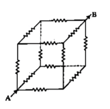 cubical network has resistance of 1 Ω