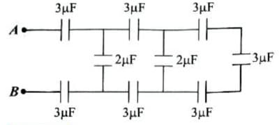 The effective capacitance between A and B in the given figure is