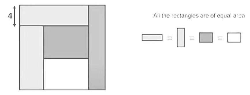 Square made of 5 different rectangle