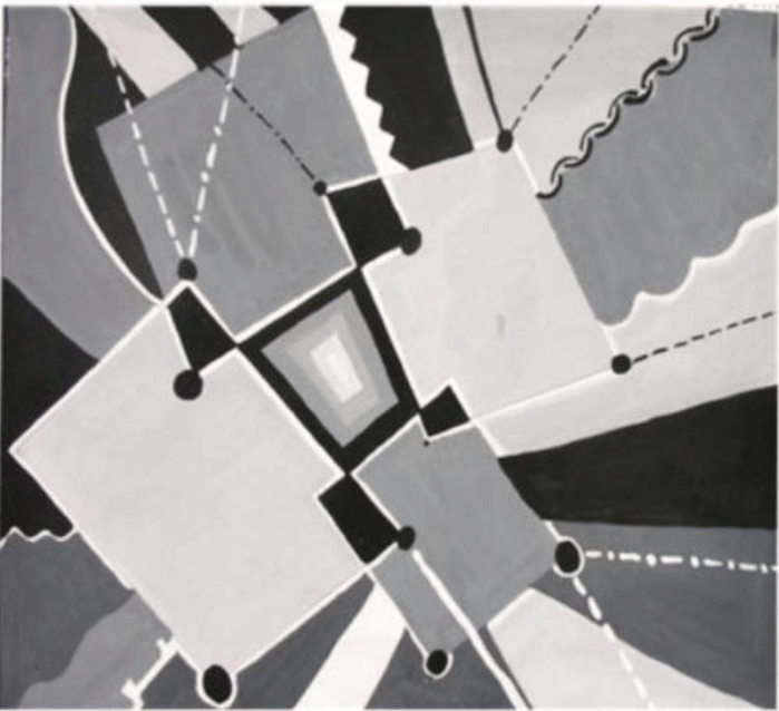  2- dimensional black and white composition