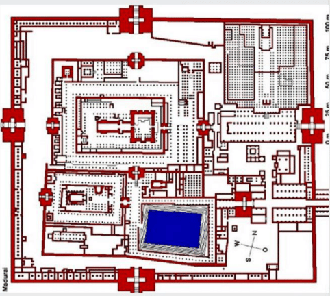 plan of the Minakshi temple in Madurai