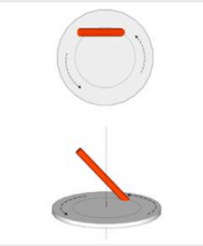 red cylinder can pass through the cut out in yellow plane.