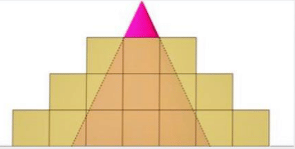 square pyramid made of 83 cubes of size 10 feet × 10 feet