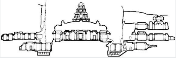 section of the Kailashanathan temple in Ellora