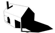If the arrow marks the direction of light, which will be the image of the object with the correct shadow