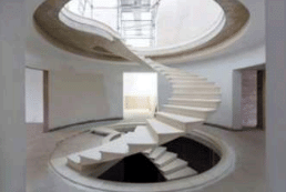 Identify the type of staircase shown in the given image.