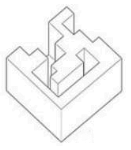 Identify the correct mirror view for the given 3 D volume