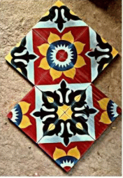 Identify the tile with the traditional design?