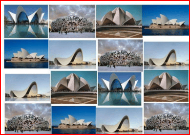 set depicting a number of contemporary buildings 