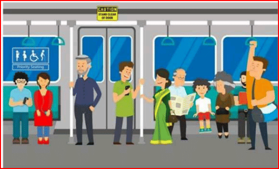 graphic of a metro train interior 