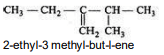 2-ethyl-3 methyl-but-l-ene