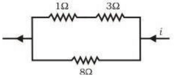 Power dissipated across the 8 Ω resistor in the circuit