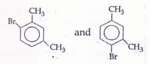 What products are formed when the following compound is treated with Br2 in the presence of FeBr3