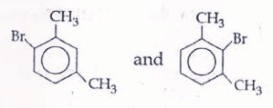 What products are formed when the following compound is treated with Br2 in the presence of FeBr3