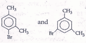 What products are formed when the following compound is treated with Br2 in the presence of FeBr3