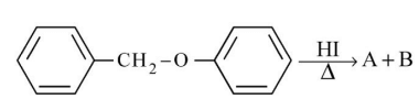 Identify the product A and B.