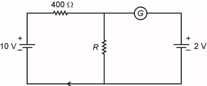 galvanometer G does not show any deflection in the circuit
