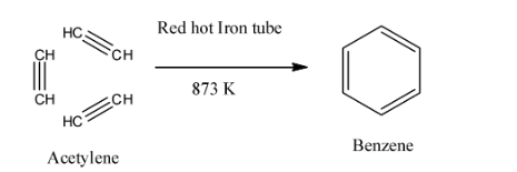 The preparation of benzene from acetylene can also class 11 chemistry JEE_Main