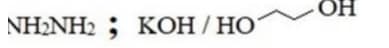 hydrazine (NH2NH2) reacting with the ester
