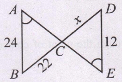 From the below figure the value of x