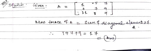 trace of matrix